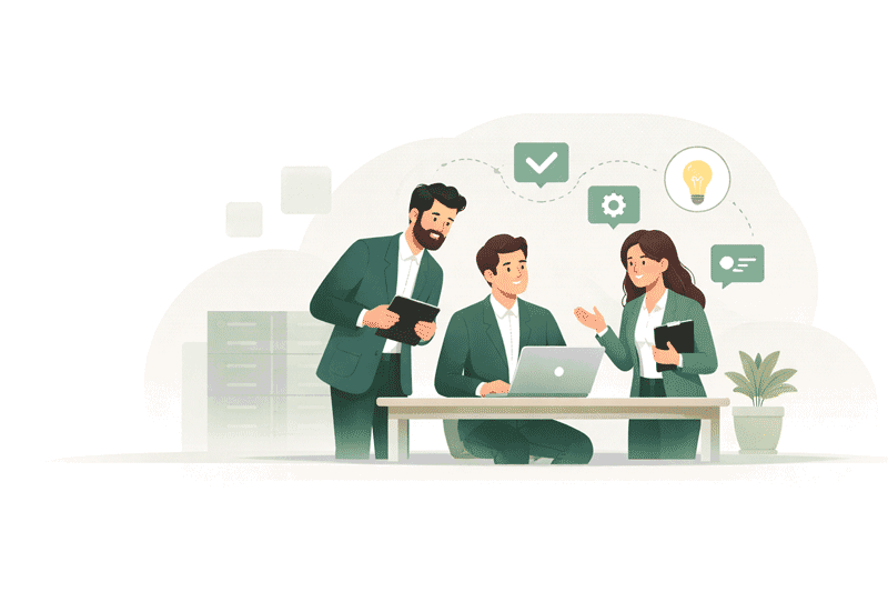 Equip d'automatitza.cat treballant amb un client